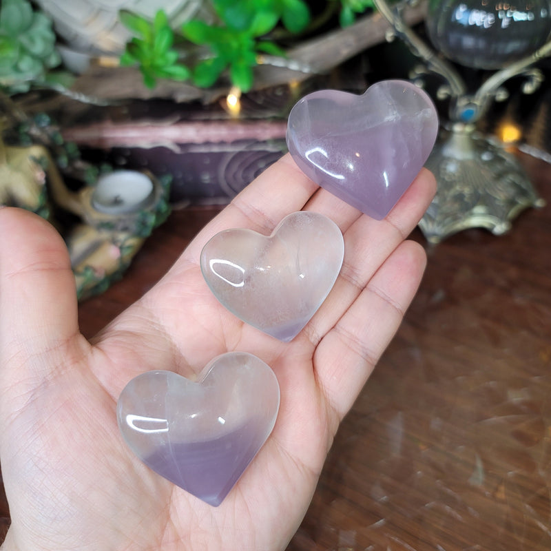 Gemmy Lavender Yttrium Fluorite Heart
