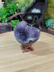 Sparkly Amethyst Geode Sphere with Goethite Sprinkle from Uruguay
