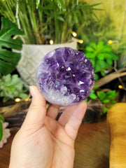 Chunky Points Amethyst Geode Sphere from Uruguay