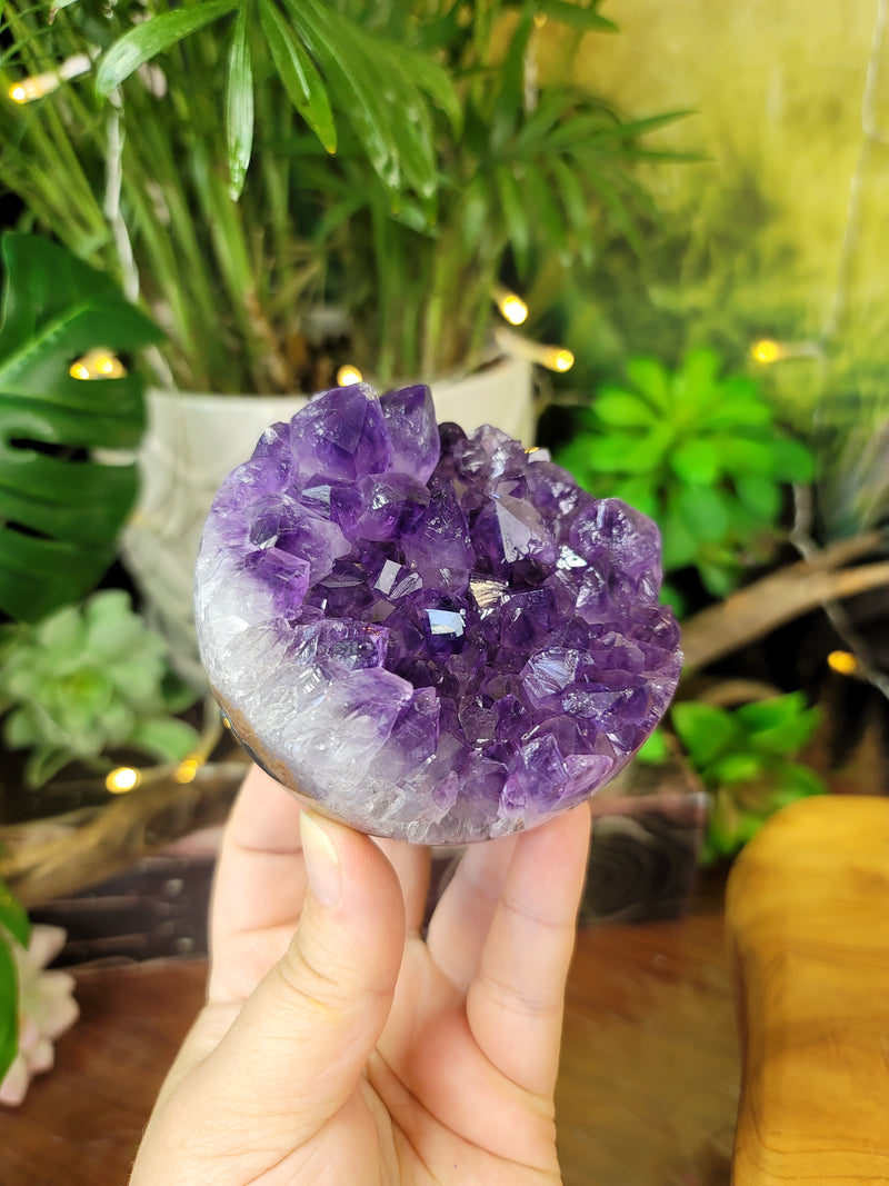 Chunky Points Amethyst Geode Sphere from Uruguay
