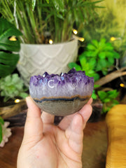 Chunky Points Amethyst Geode Sphere from Uruguay