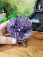 Amethyst Geode Sphere with Stalactite Eye from Uruguay