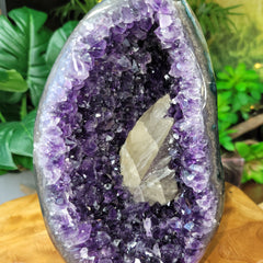 Amethyst Geode with Calcite from Uruguay