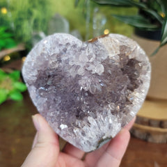 STUNNING Smoky Quartz Heart with Water Clear Points