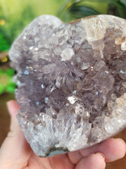 STUNNING Smoky Quartz Heart with Water Clear Points