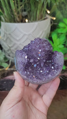 Amethyst Geode Sphere with Stalactite Eye from Uruguay