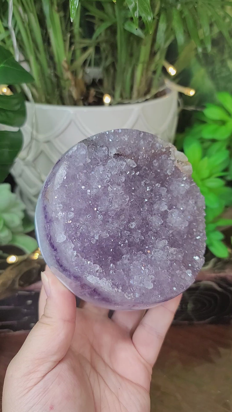 Lavender Amethyst Geode Sphere from Uruguay