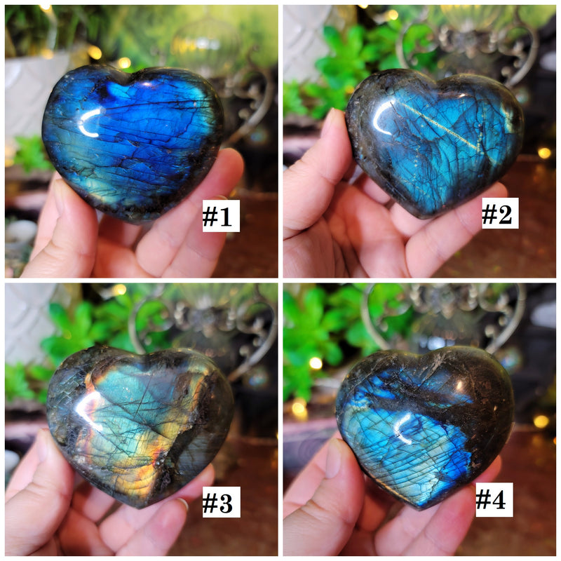 Labradorite Hearts (select from 16 pcs)