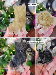 Crystal & Resin Dog (Akita, Malamute, Other with Curled Tail)
