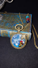 Into the Blue Necklace Resin Pendant