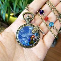 Into the Blue Necklace Resin Pendant