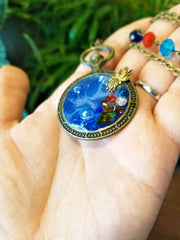 Into the Blue Necklace Resin Pendant