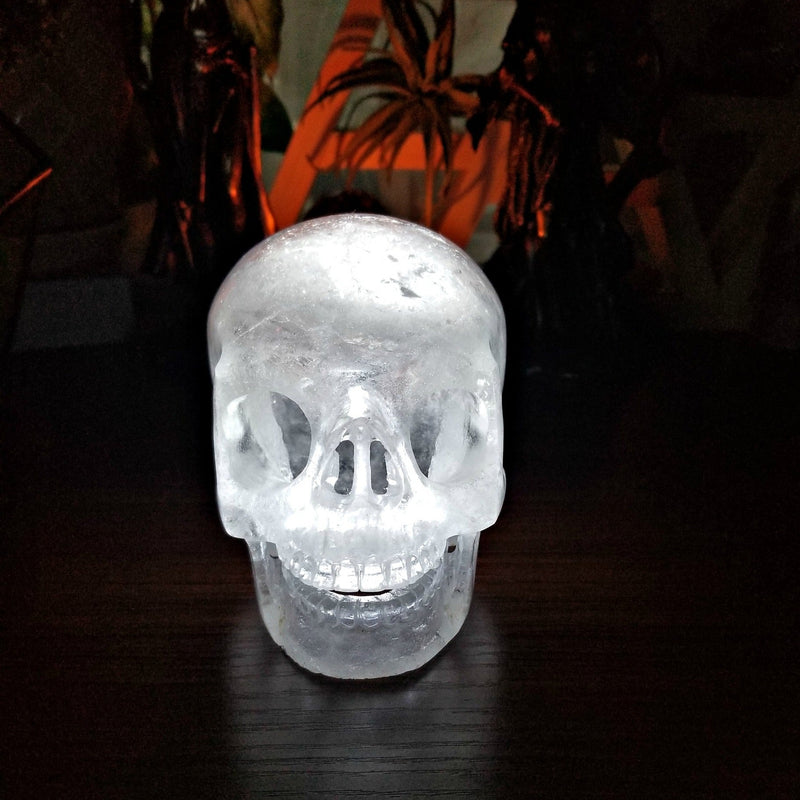 Extra Large Clear Quartz Skull Light