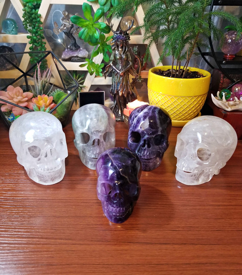 Extra Large Clear Quartz Skull Light/Lamp