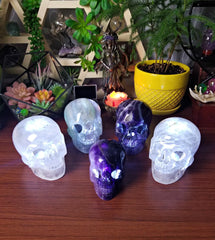 Extra Large Clear Quartz Skull Light/Lamp