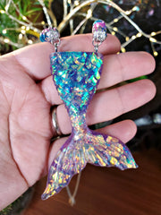 Iridescent Mermaid Tail Pendant