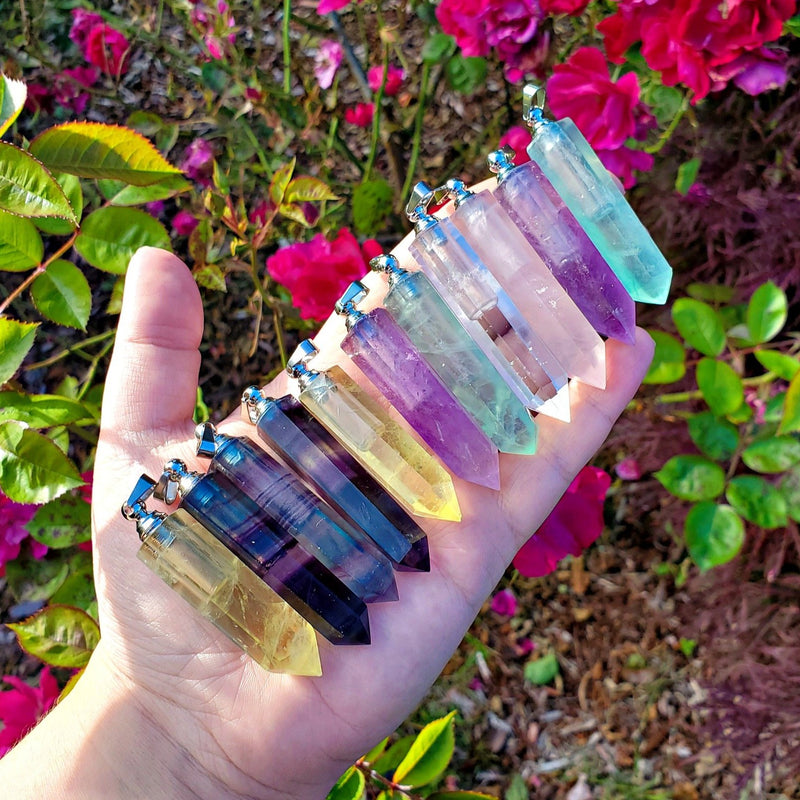 Crystal Point Perfume Bottle Pendants