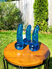 XL Realistic Blue Melted Crystal Penis with Veins