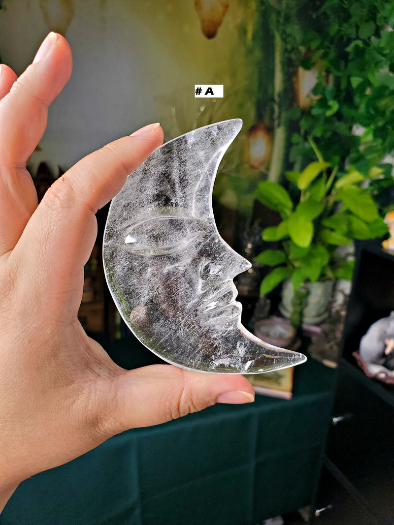 Large Crystal Crescent Moon Face