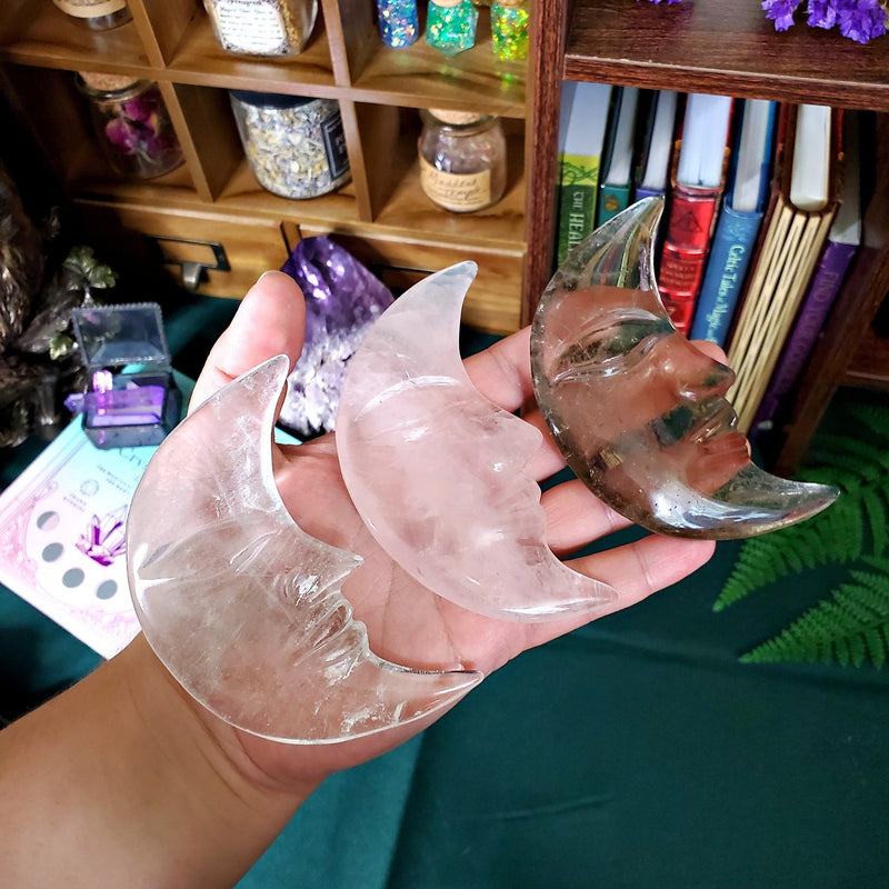 Large Crystal Crescent Moon Face
