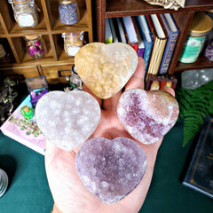 High Grade Beautiful Crystal Hearts from Uruguay