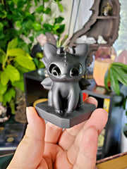 Obsidian BABY Toothless Night Fury Dragon Carving