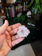 Statement Piece Lavender Amethyst Flower Pendant Electroformed in 24K Gold