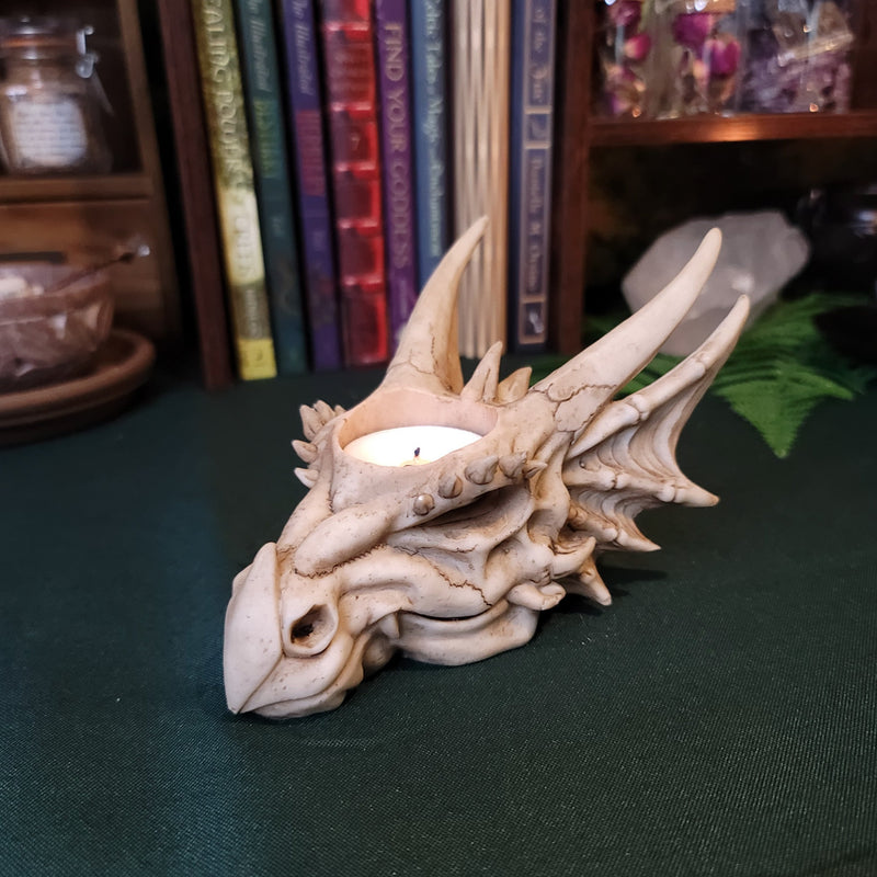 Dragon Skull T-Light Candle Holder