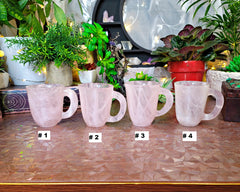 Rose Quartz Crystal Teacup Set