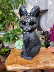 Large Pawzuph 26.5cm Horned Occult Black Cat