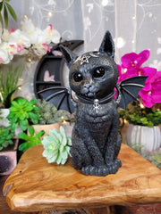 Large Malpuss 24cm Winged Occult Black Cat