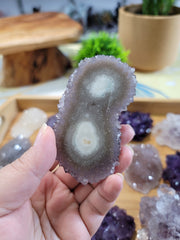 Sparkly Smoky Amethyst with Double Stalactite Eye Rosette from Uruguay #5