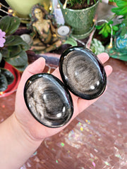 XL Silver Sheen Obsidian Palmstones
