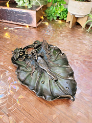 Fairy on Foliage Dish Bronze