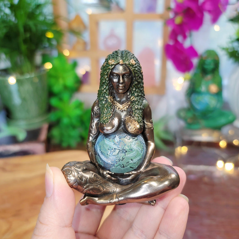 MINI 8.5cm Mother Earth Gaia Bronze Statue