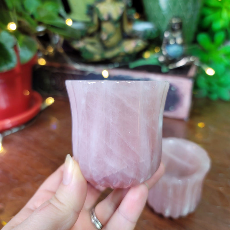 Rose Quartz Cup / Candle Holder
