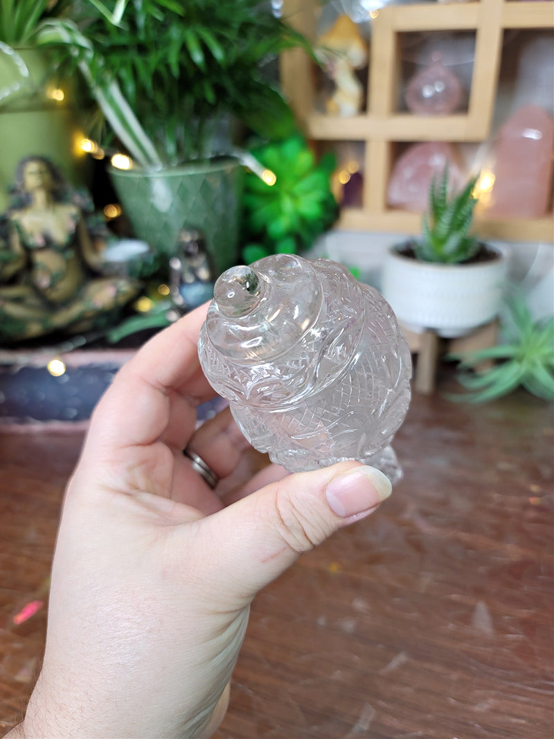 Clear Quartz Shankh Shell (Conch Shell)