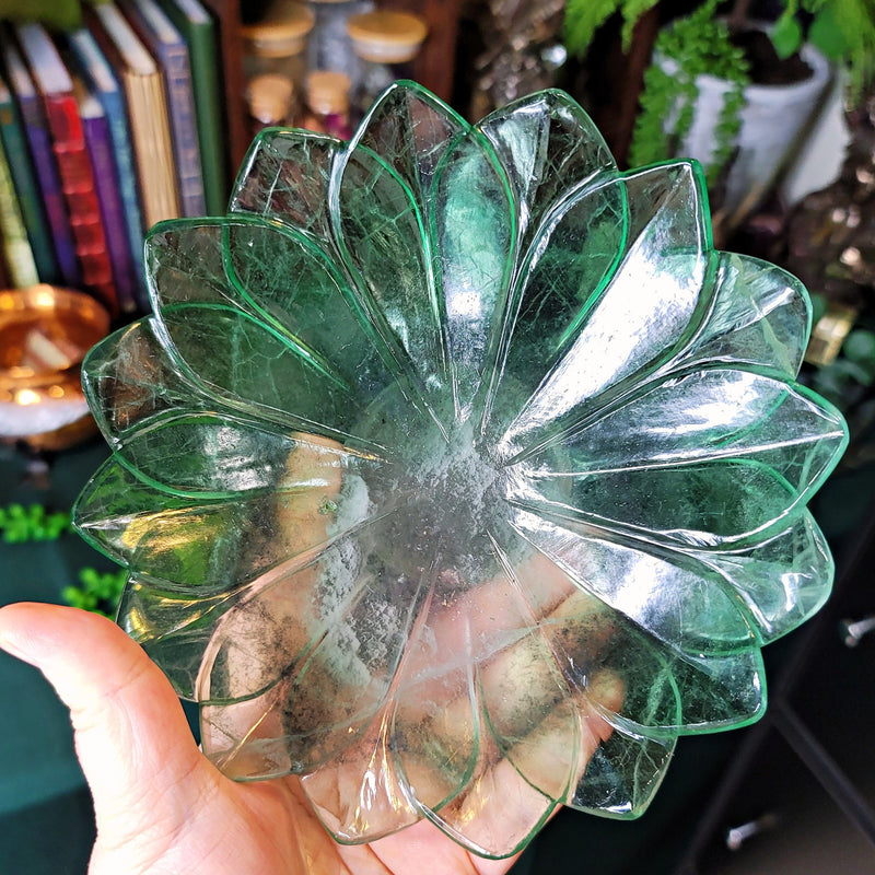 Green Fluorite Lotus Bowl