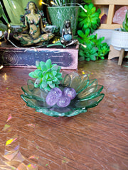 Stunning Green Fluorite Lotus Bowl