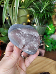 Pink Amethyst and Agate Heart from Uruguay