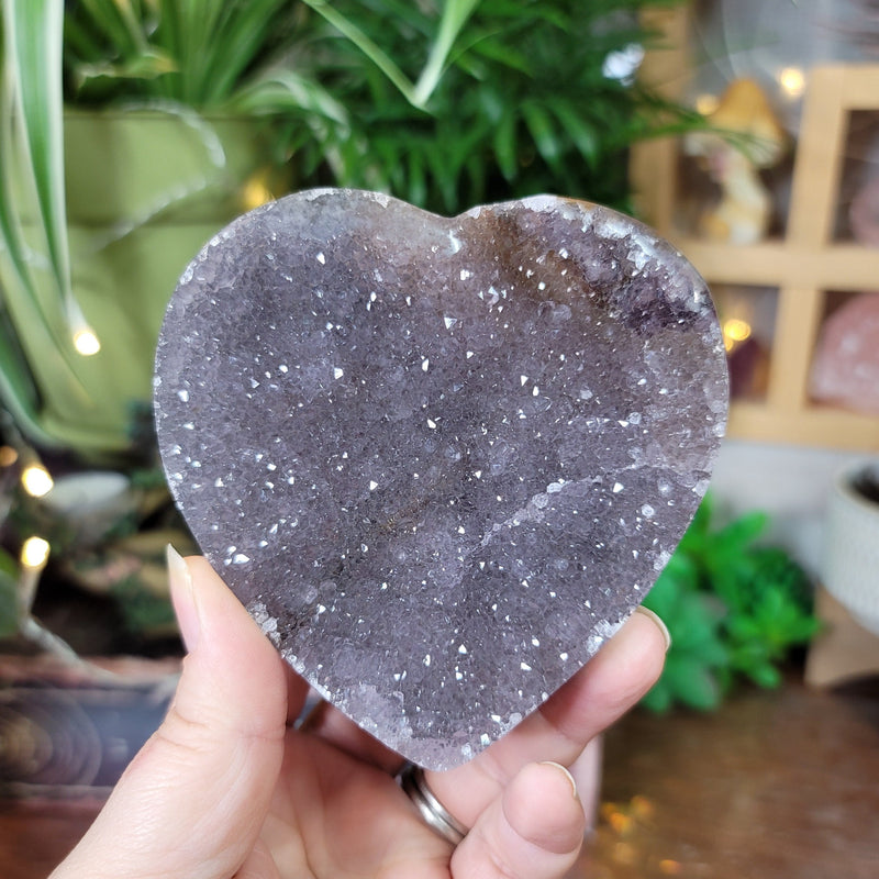 SPARKLY Lavender Amethyst Heart from Uruguay