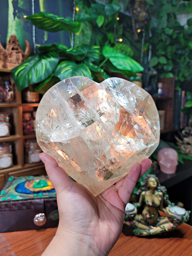 Collectors Piece - XL High Grade Champagne Citrine Faceted Heart