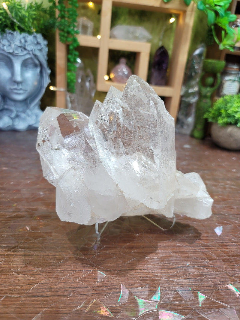 Water Clear Himalayan Quartz Cluster with Anatase