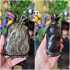 Silver & Gold Obsidian Money Bags