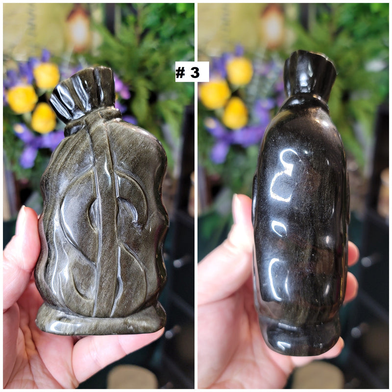 Silver & Gold Obsidian Money Bags