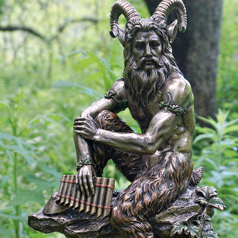 Large Bronze Pan Statue 30.5cm
